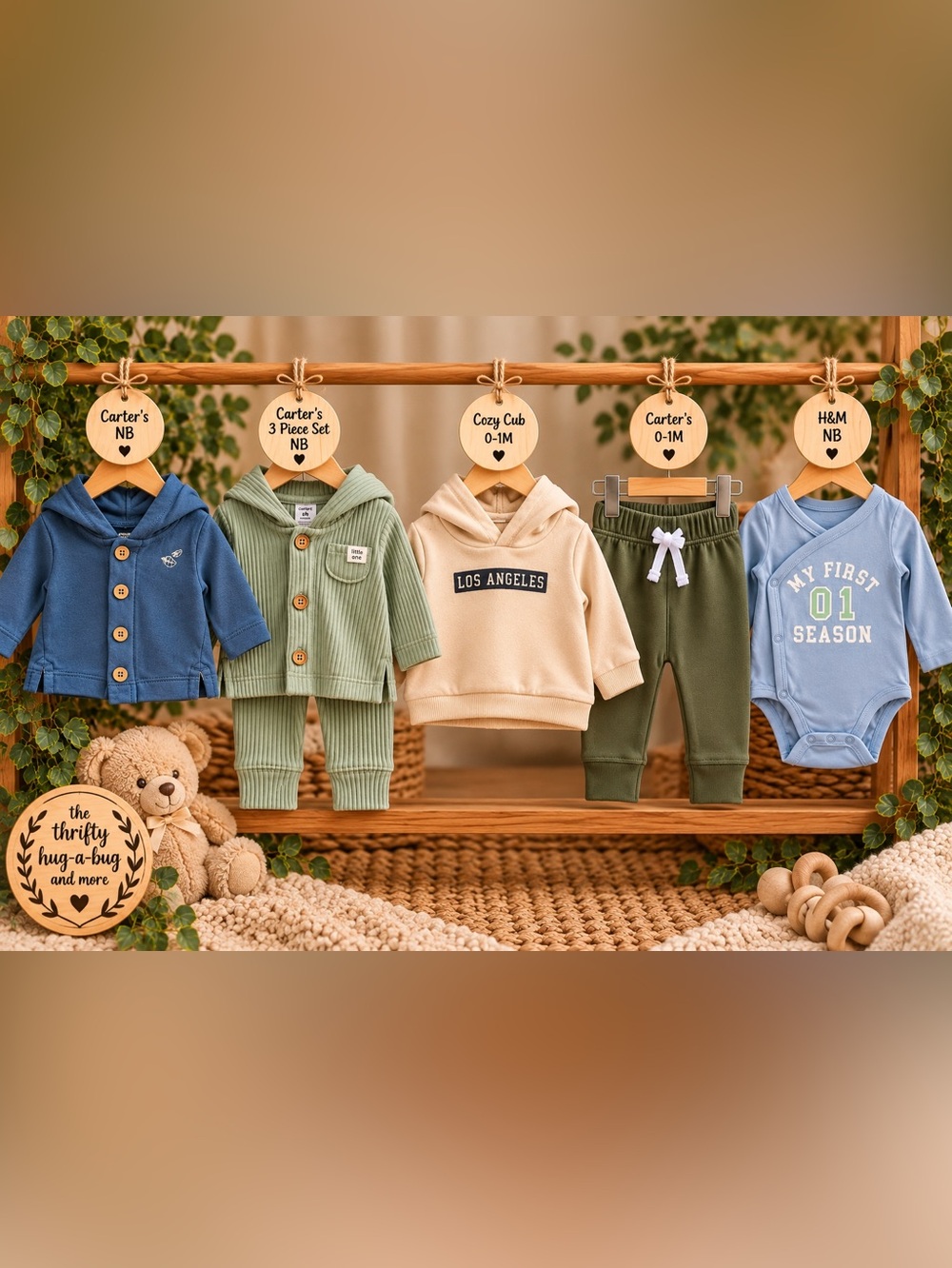Baby Boy Newborn Clothing Bundle | Carter’s, H&M & Cozy Cub | 6 Pieces 💙
